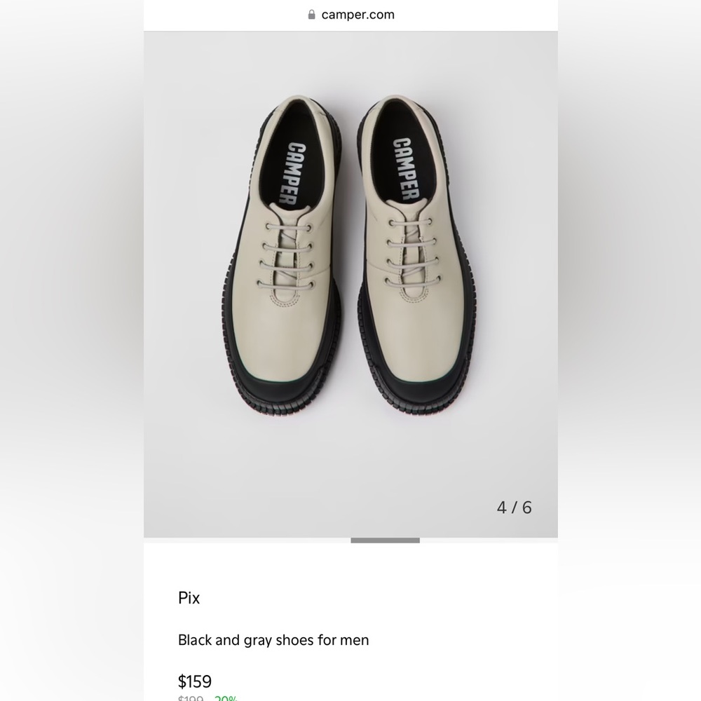 Camper Black and gray leather women's shoes-Size 37